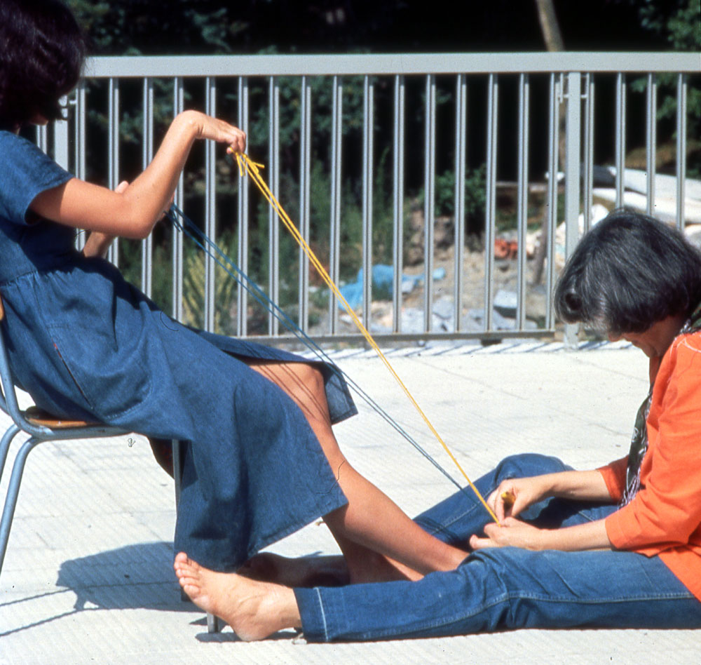 Two-people human loom